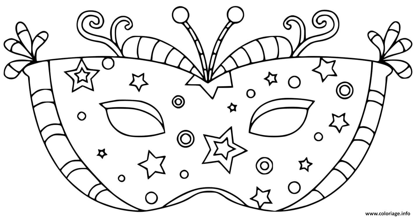 Coloriage Masque De Carnaval Etoile Dessin à Imprimer