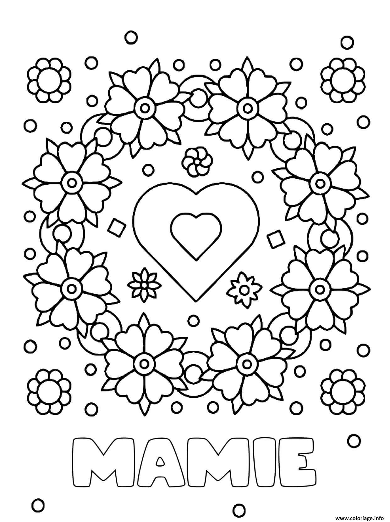 Coloriage Mamie Mandala Facile Dessin à Imprimer
