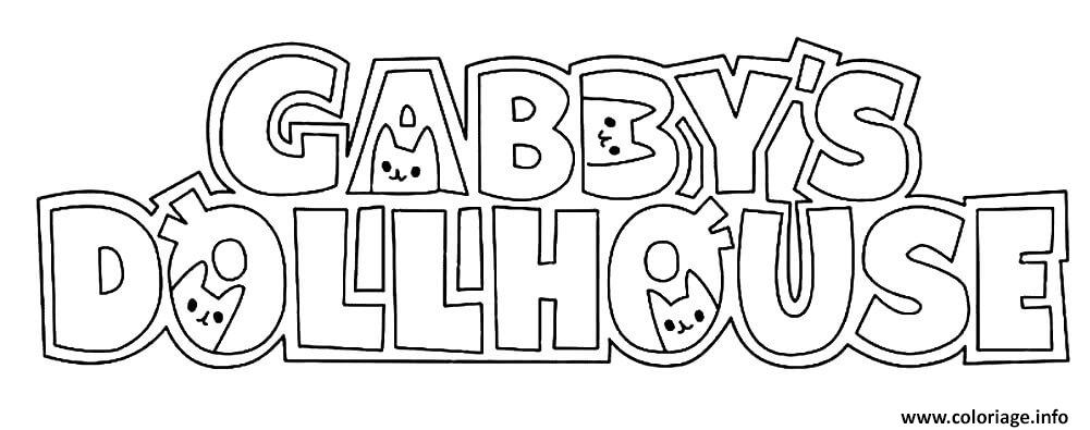 Coloriage Gabbys Dollhouse Logo Gabby Chat Dessin à Imprimer