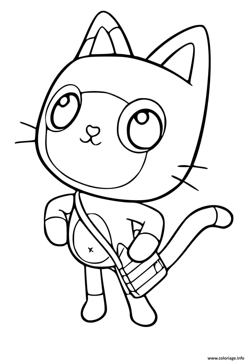 Coloriage pandy le chat de gabby 