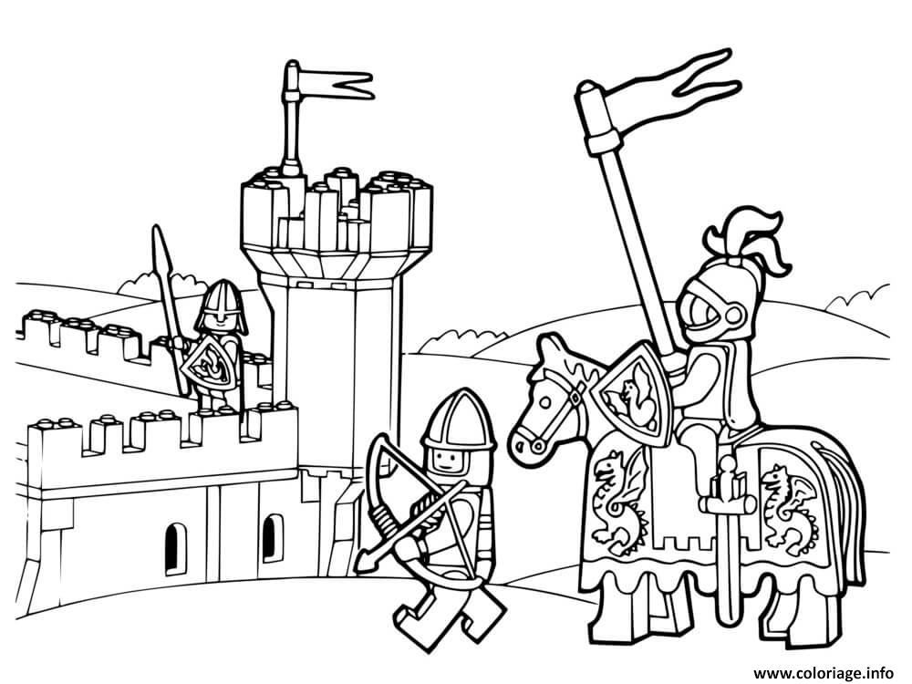Dessin chevalier chateau lego Coloriage Gratuit à Imprimer