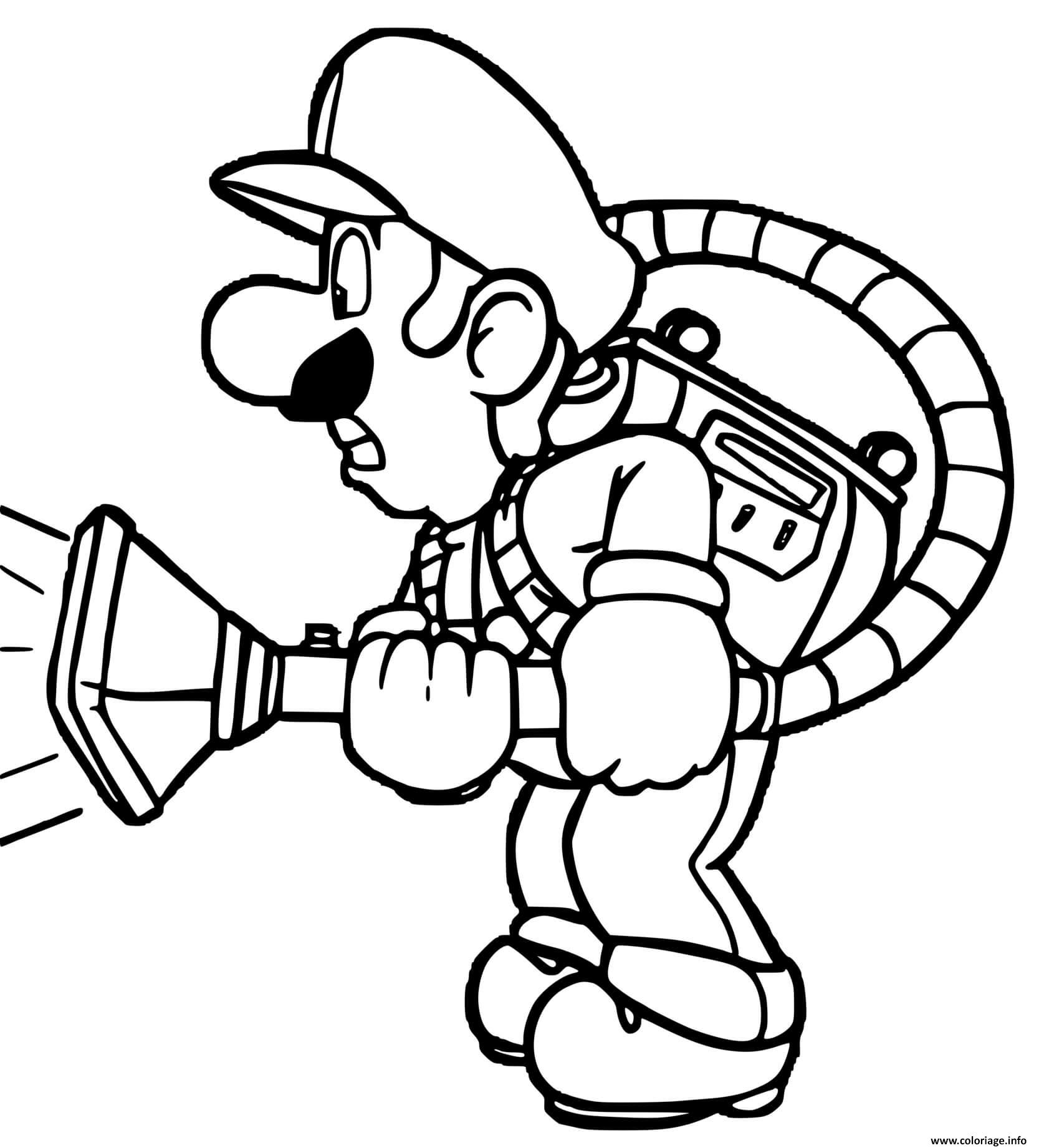 Dessin luigi aspire vite Coloriage Gratuit à Imprimer