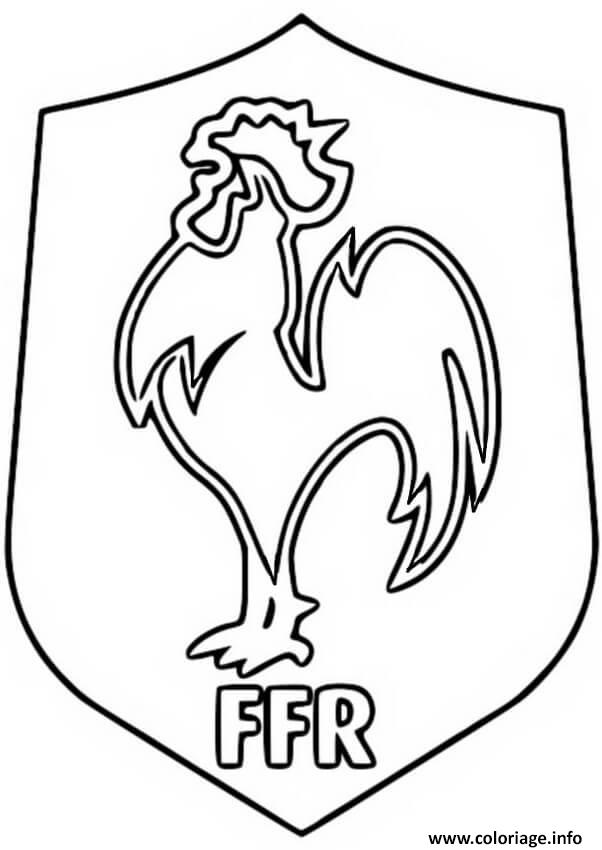 Dessin rugby 2023 logo FFR Federation Francaise de Rugby Coloriage Gratuit à Imprimer