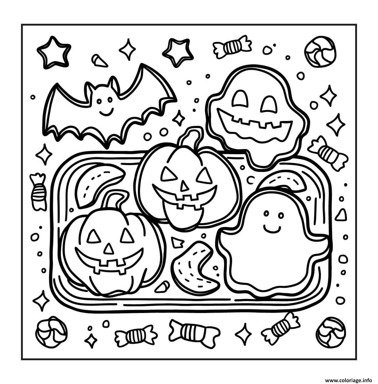 Dessin plateau biscuits halloween Coloriage Gratuit à Imprimer