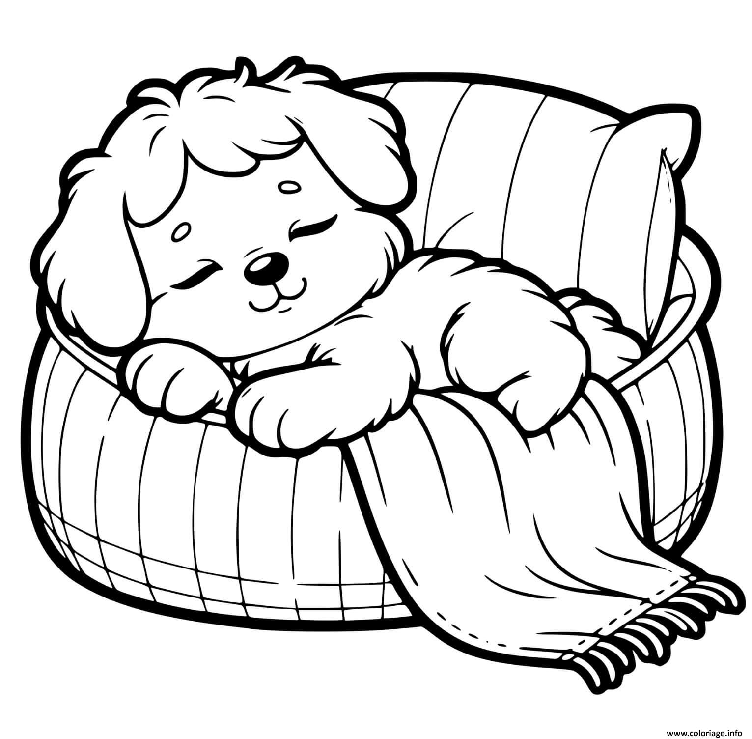 Dessin cien puppy qui se repose Coloriage Gratuit à Imprimer