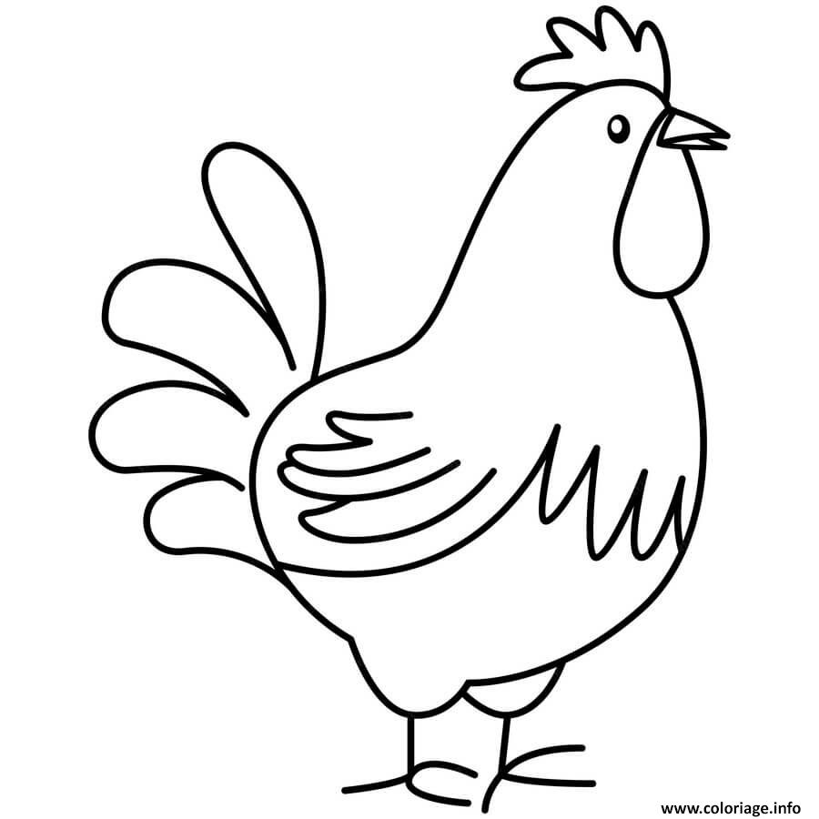 Dessin dessin facile poule mignonne coloriage Coloriage Gratuit à Imprimer