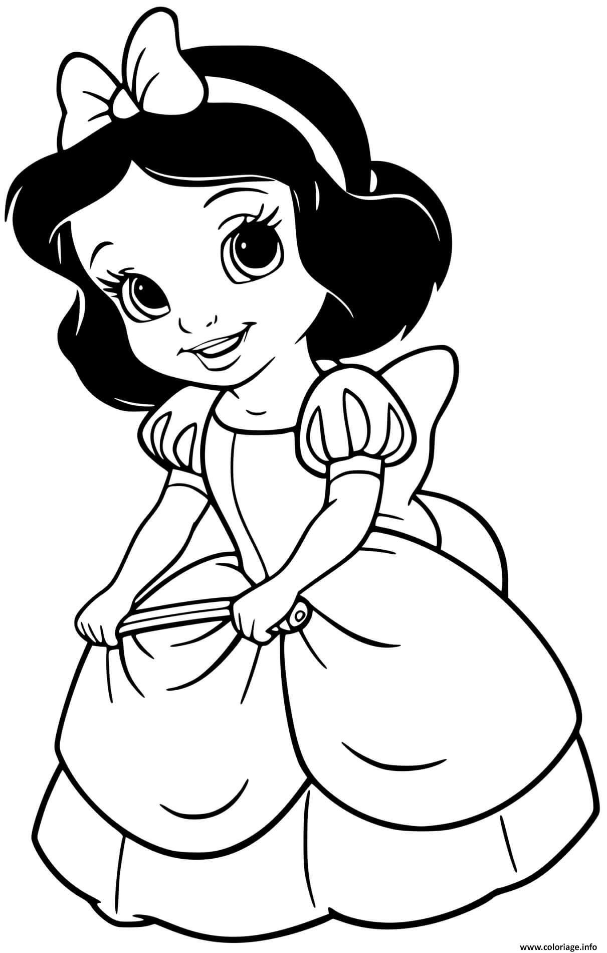 Dessin Blanche Neige maternelle facile Coloriage Gratuit à Imprimer