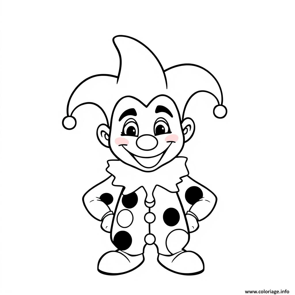 Dessin arlequin mignon simple maternelle Coloriage Gratuit à Imprimer