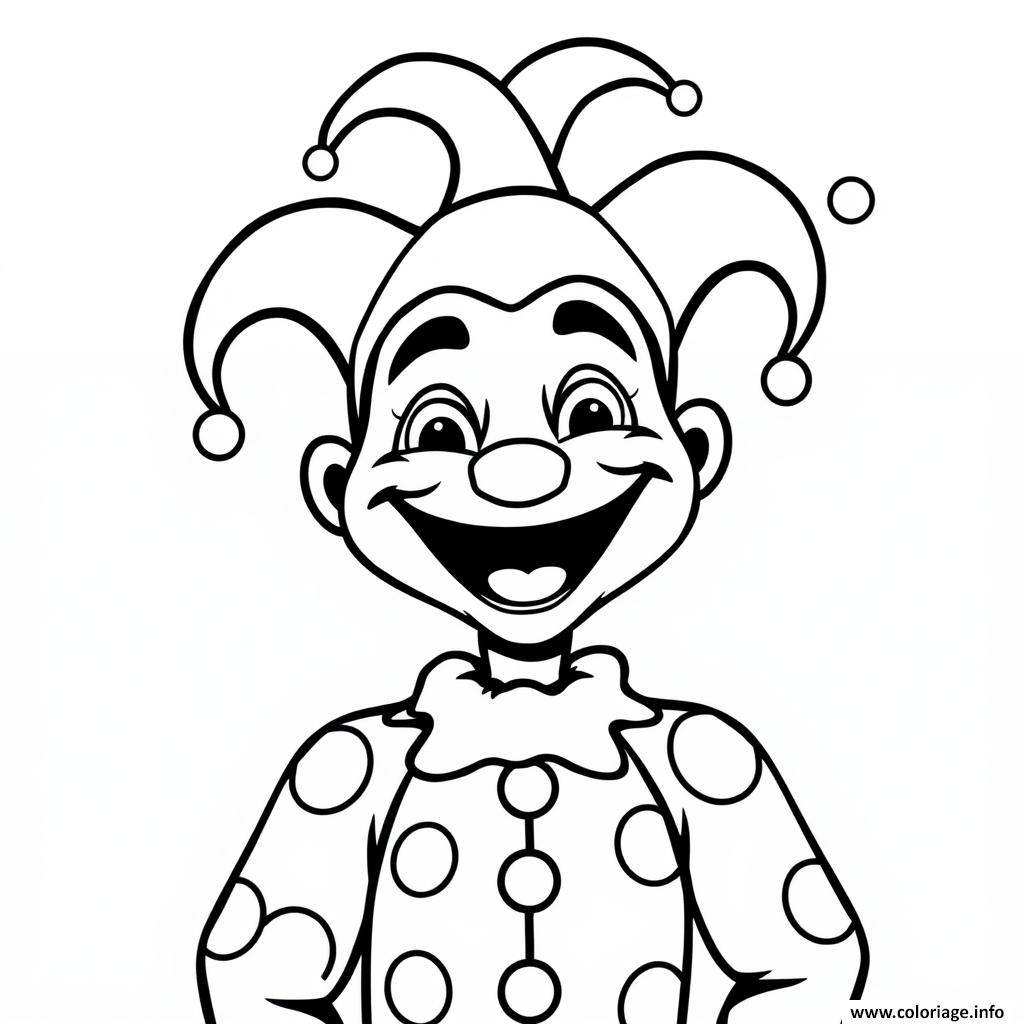 Dessin arlequin souriant pour enfants Coloriage Gratuit à Imprimer