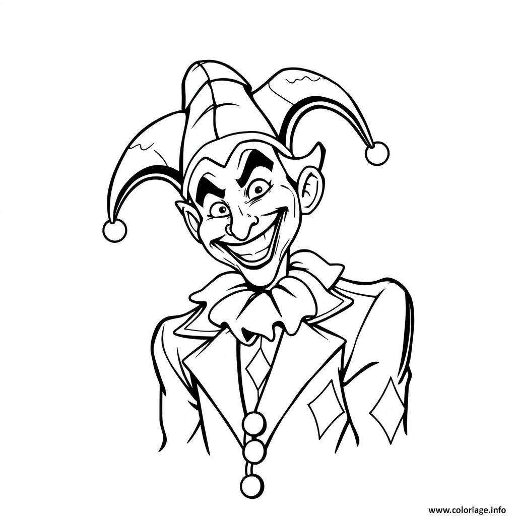 Dessin harlequin joker arlequin adulte Coloriage Gratuit à Imprimer