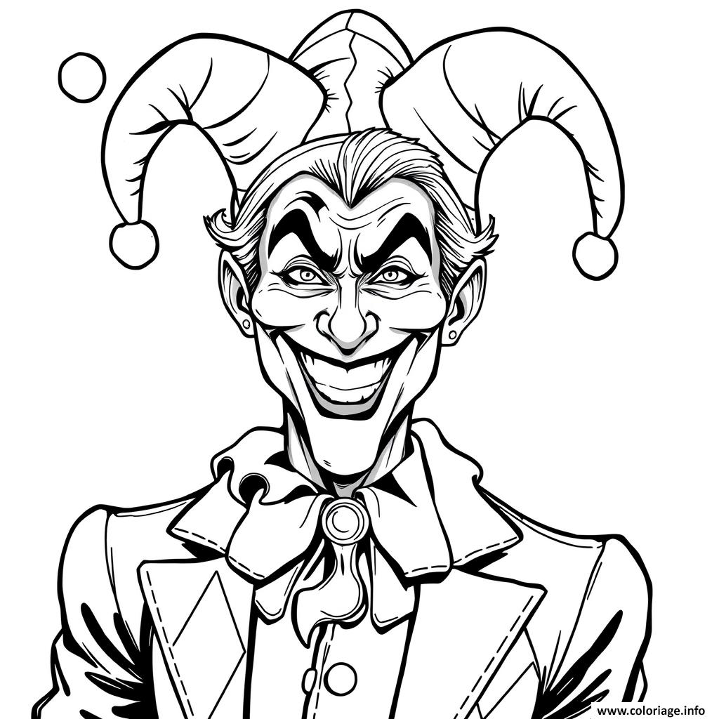 Dessin harlequin joker arlequin facile Coloriage Gratuit à Imprimer