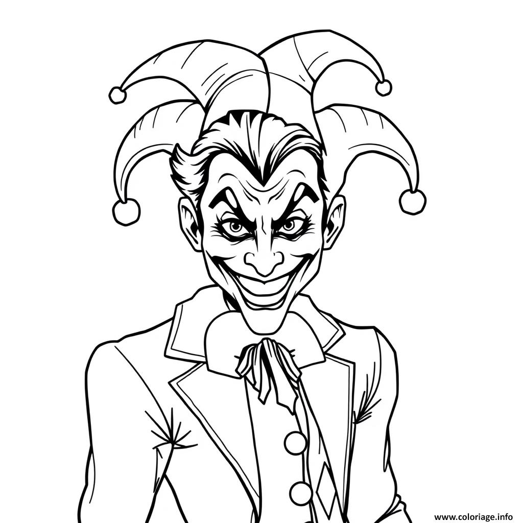 Dessin harlequin joker arlequin mechant Coloriage Gratuit à Imprimer