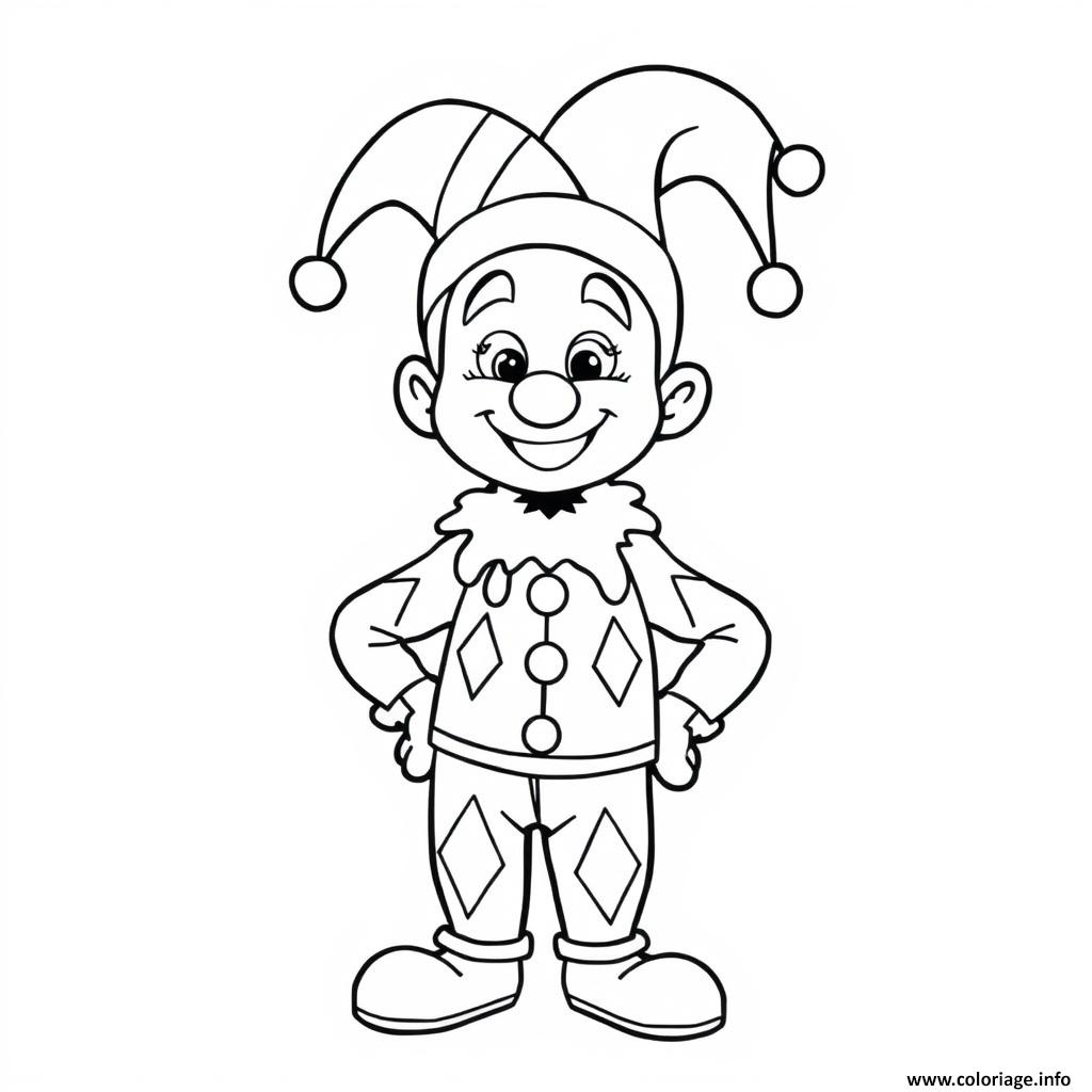 Dessin arlequin facile enfant Coloriage Gratuit à Imprimer