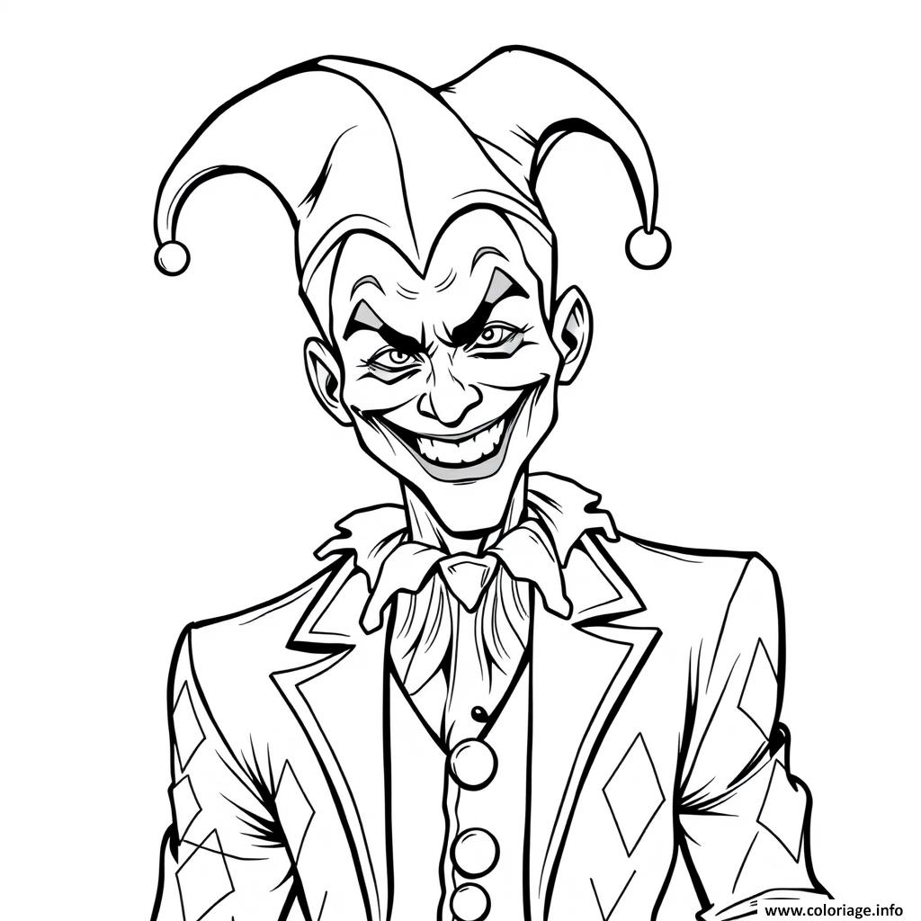 Dessin harlequin joker arlequin Coloriage Gratuit à Imprimer