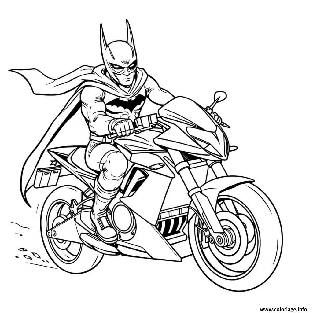 Dessin batman moto batmobile facile Coloriage Gratuit à Imprimer