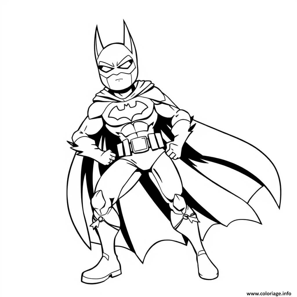 Dessin batman est fort Coloriage Gratuit à Imprimer