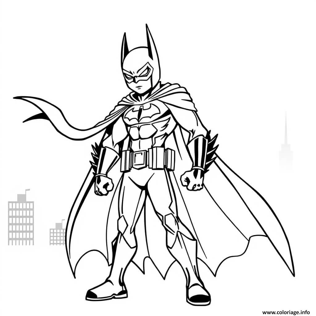 Dessin batman kawaii simple facile Coloriage Gratuit à Imprimer