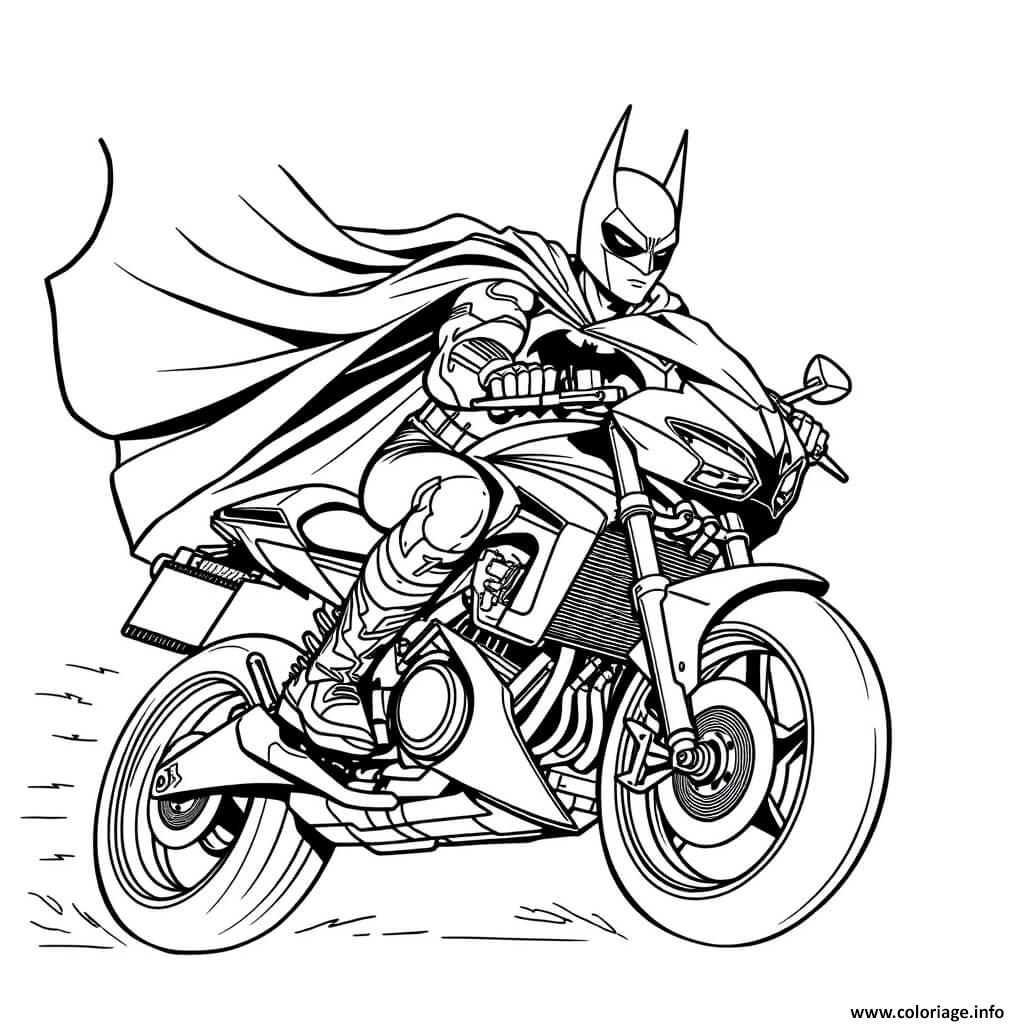 Dessin batman moto batmobile rapide Coloriage Gratuit à Imprimer