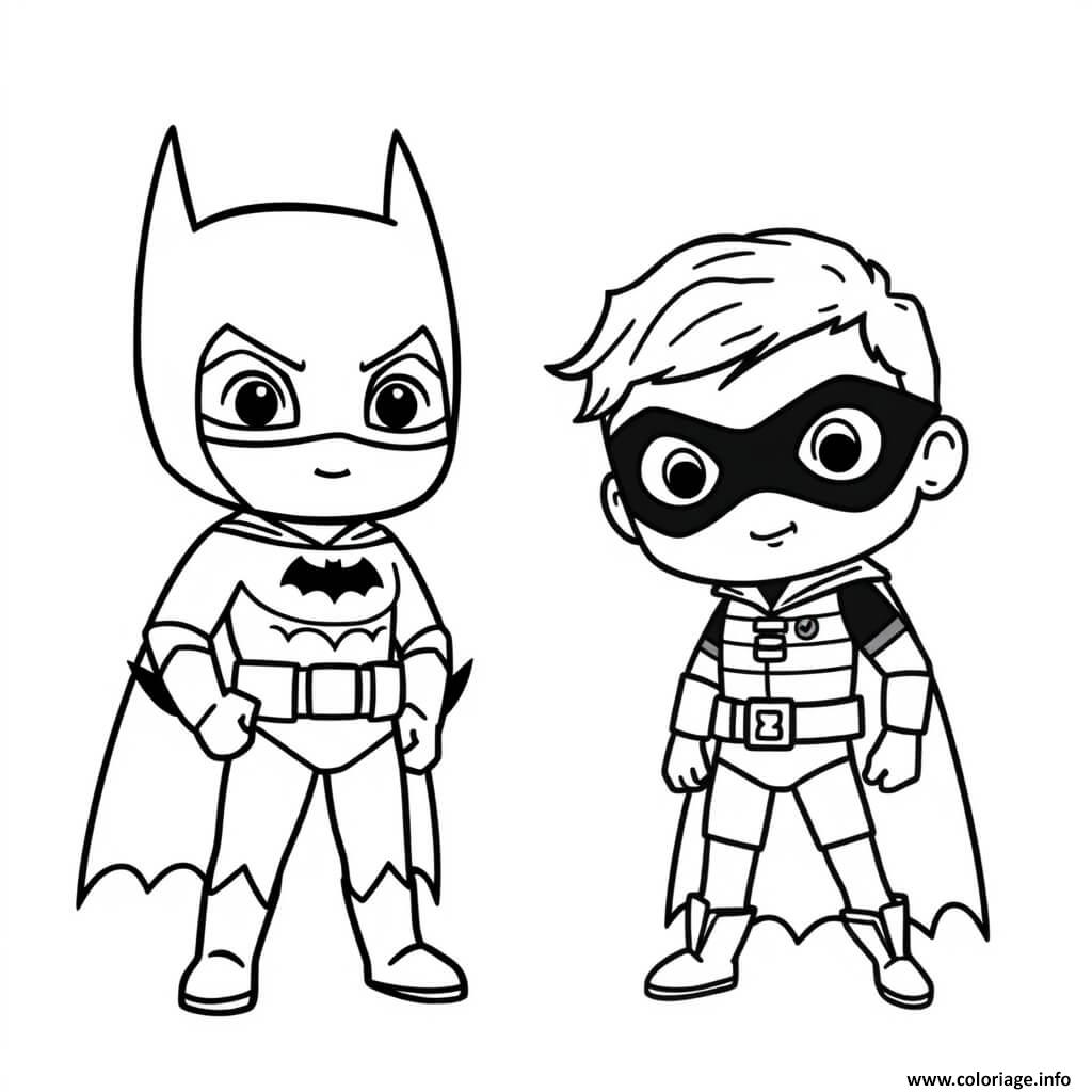 Dessin batman et robin maternelle Coloriage Gratuit à Imprimer