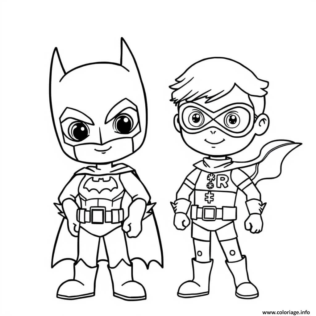 Dessin batman et robin super cool Coloriage Gratuit à Imprimer