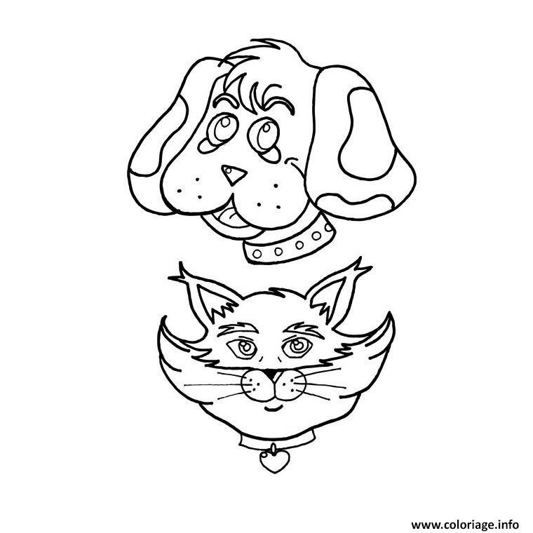 Dessin animaux complices partagent un moment Coloriage Gratuit à Imprimer