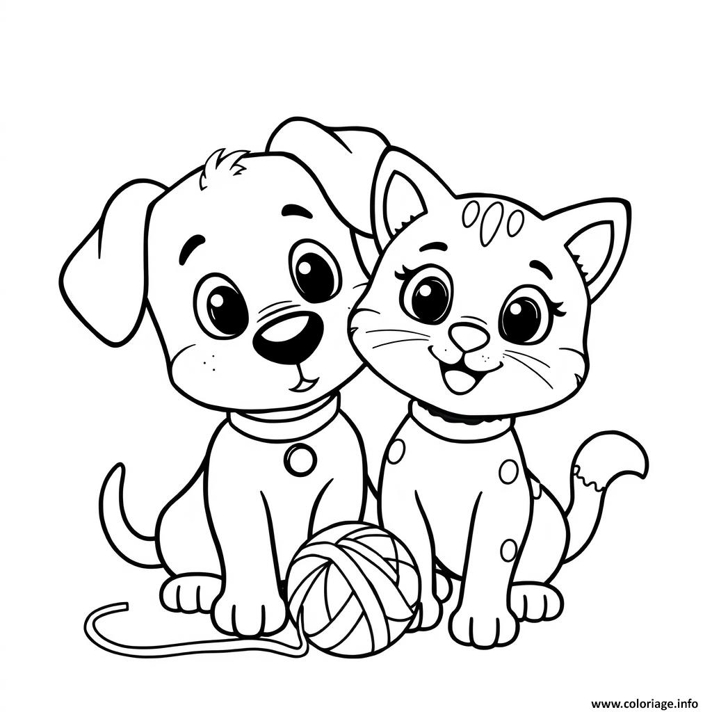 Dessin duo inseparable balle et os Coloriage Gratuit à Imprimer