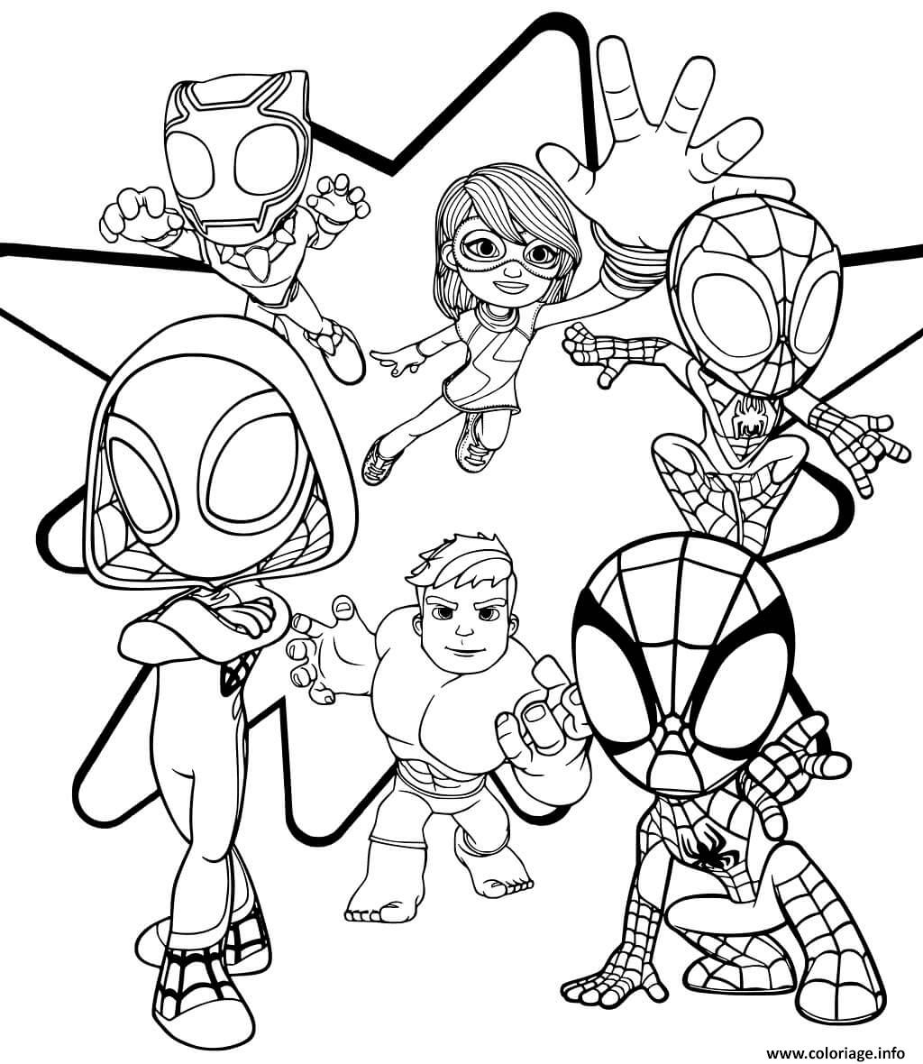 Dessin Marvels Spidey and His Amazing Friends Coloriage Gratuit à Imprimer