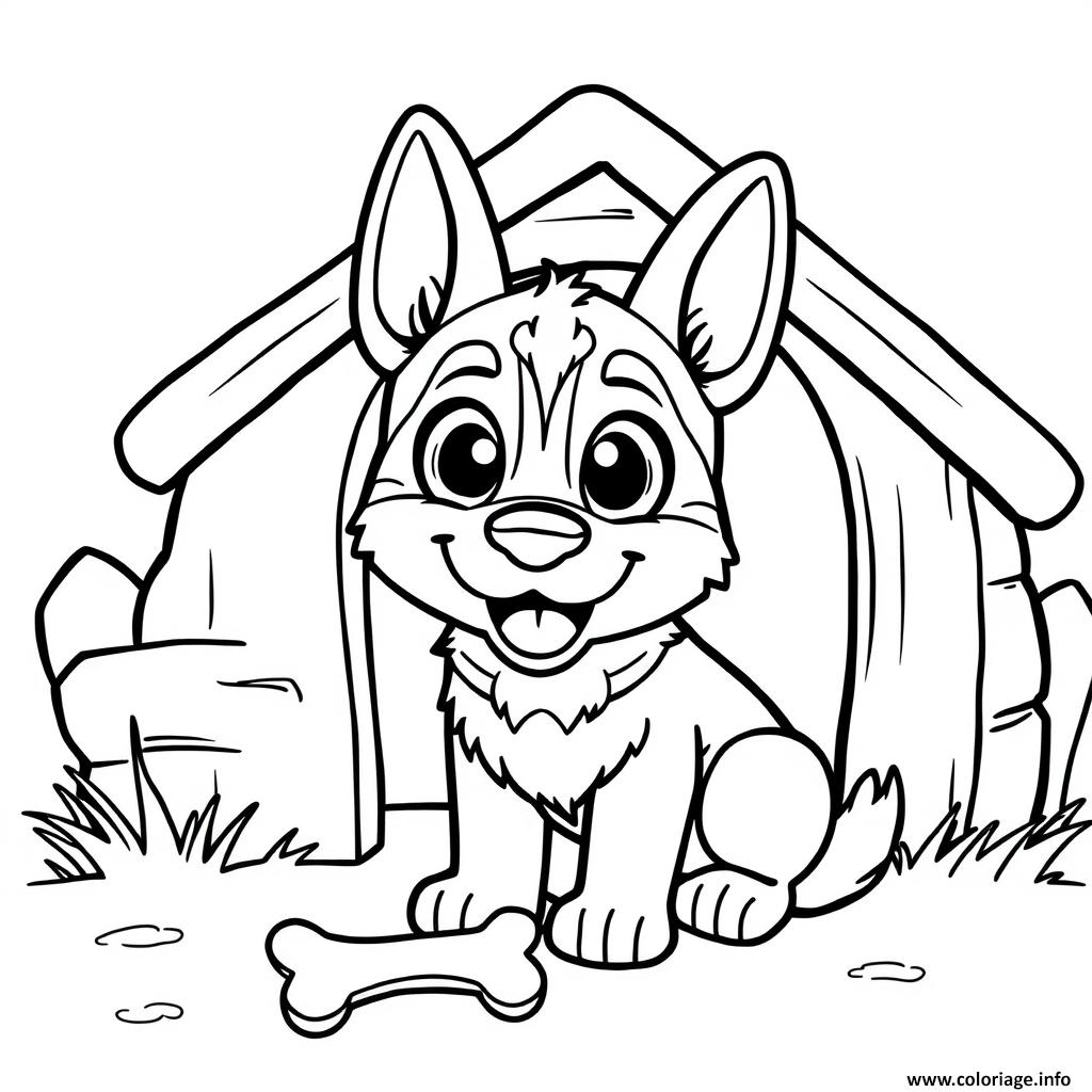 Dessin chien berger allemang kawaii mignon 1 Coloriage Gratuit à Imprimer