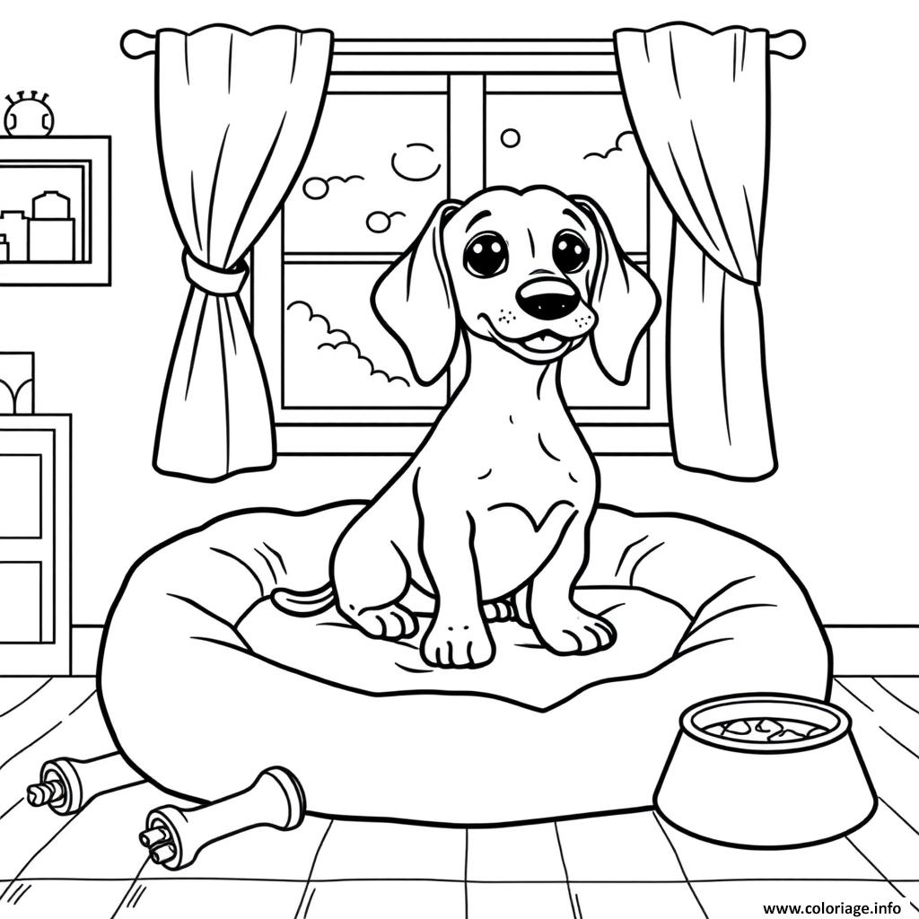 Dessin chien teckel de compagnie 1 Coloriage Gratuit à Imprimer