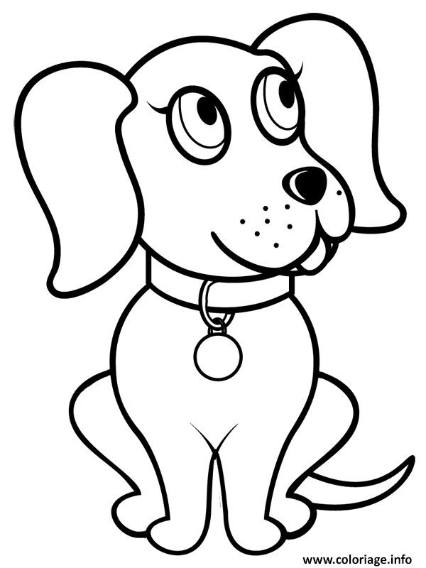 Dessin chienne adorable Coloriage Gratuit à Imprimer