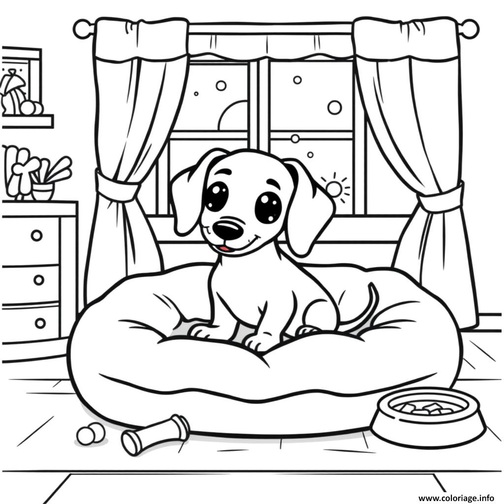 Dessin chien teckel de compagnie 2 Coloriage Gratuit à Imprimer