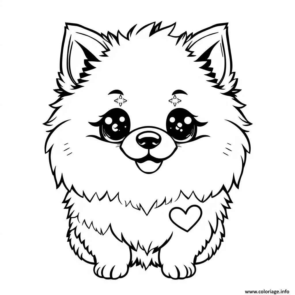 Dessin chien spitz nain mignon 4 Coloriage Gratuit à Imprimer