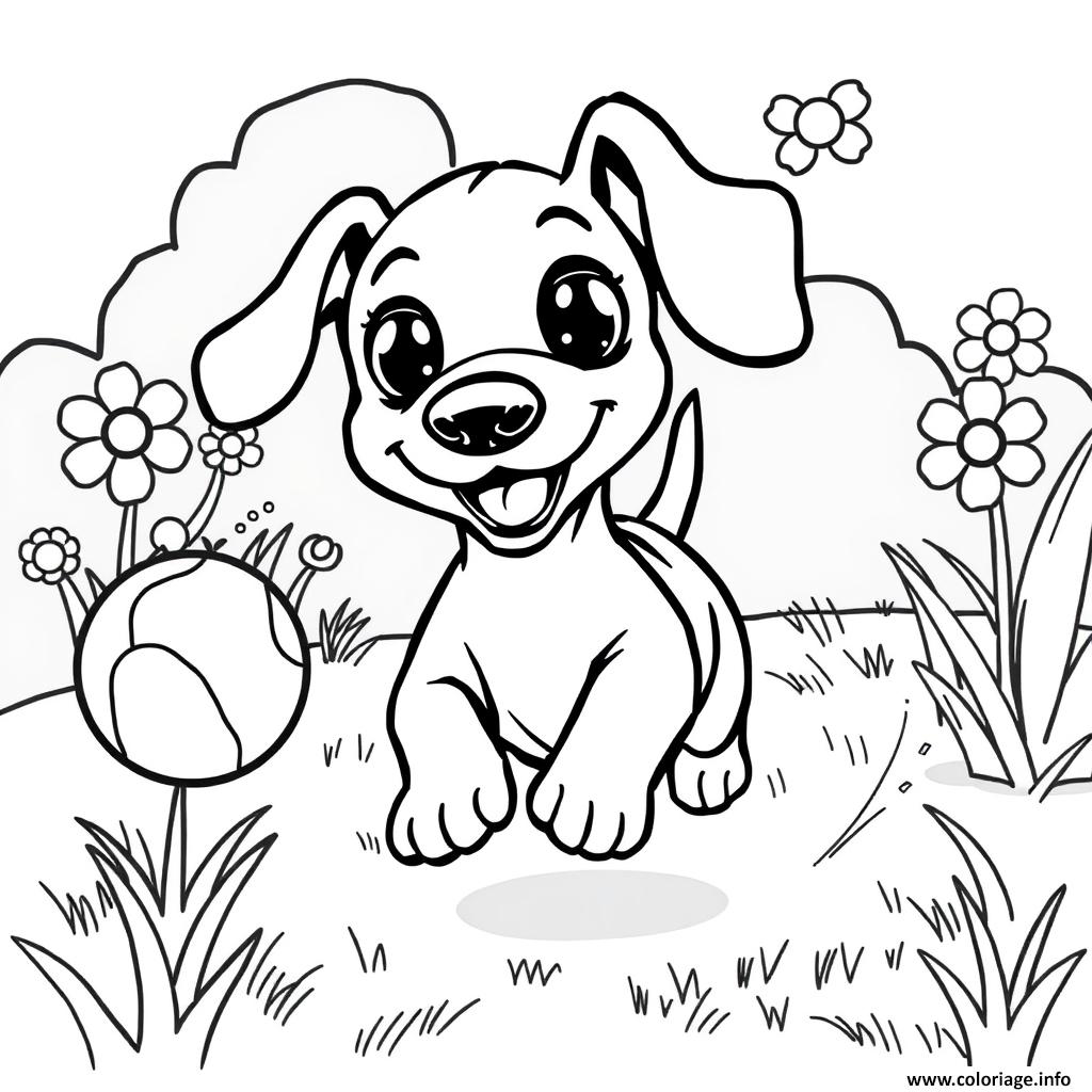 Dessin chien teckel dans le jardin 6 Coloriage Gratuit à Imprimer