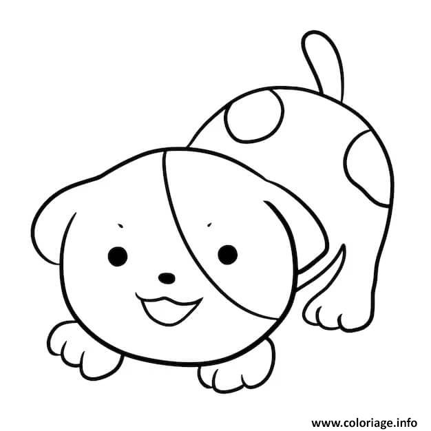 Dessin petit chien trop mignon qui veut jouer Coloriage Gratuit à Imprimer