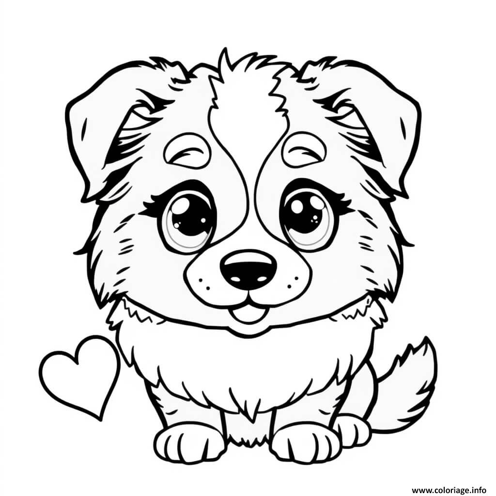 Dessin chien facile Berger australien 3 Coloriage Gratuit à Imprimer