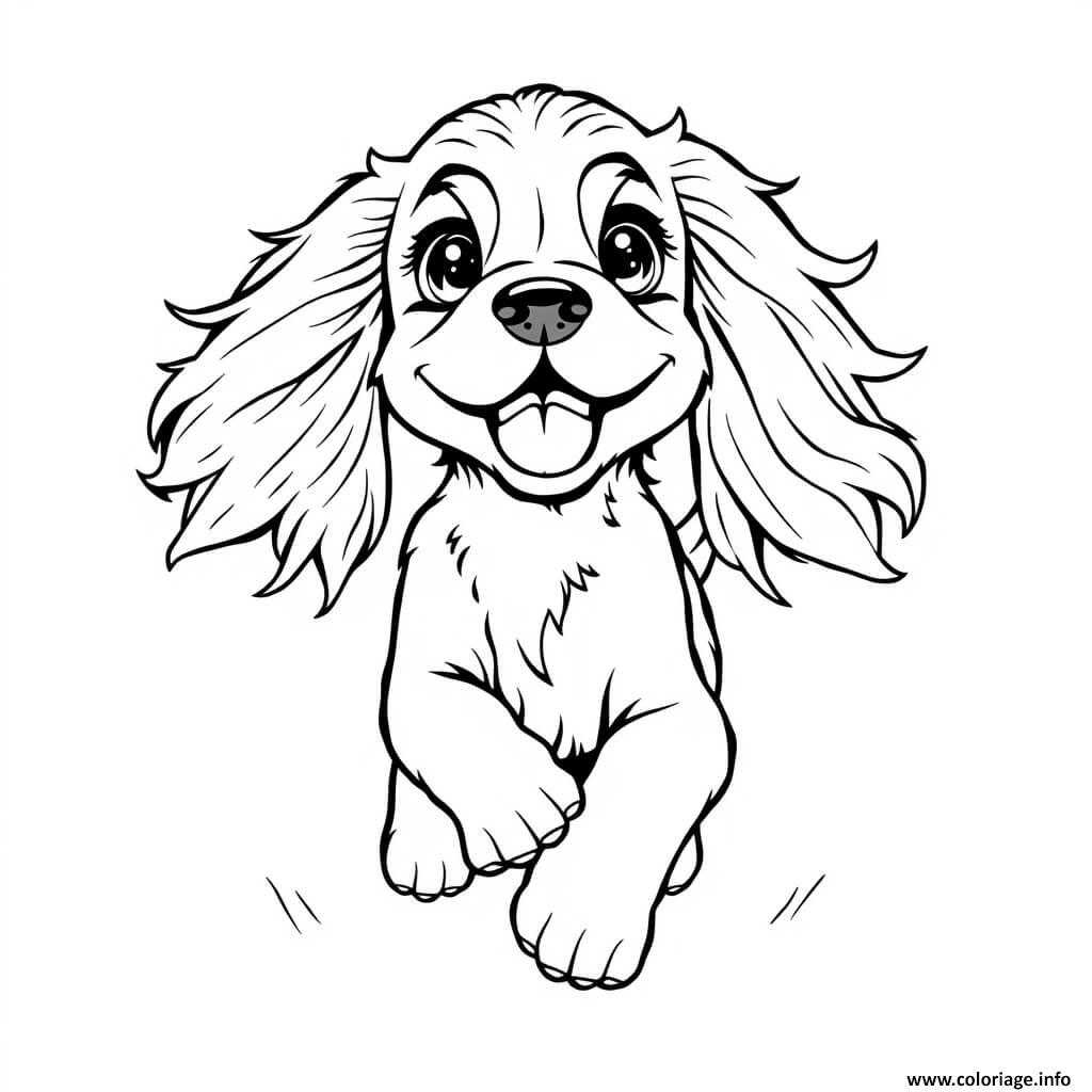 Dessin Cocker spaniel anglais 2 Coloriage Gratuit à Imprimer