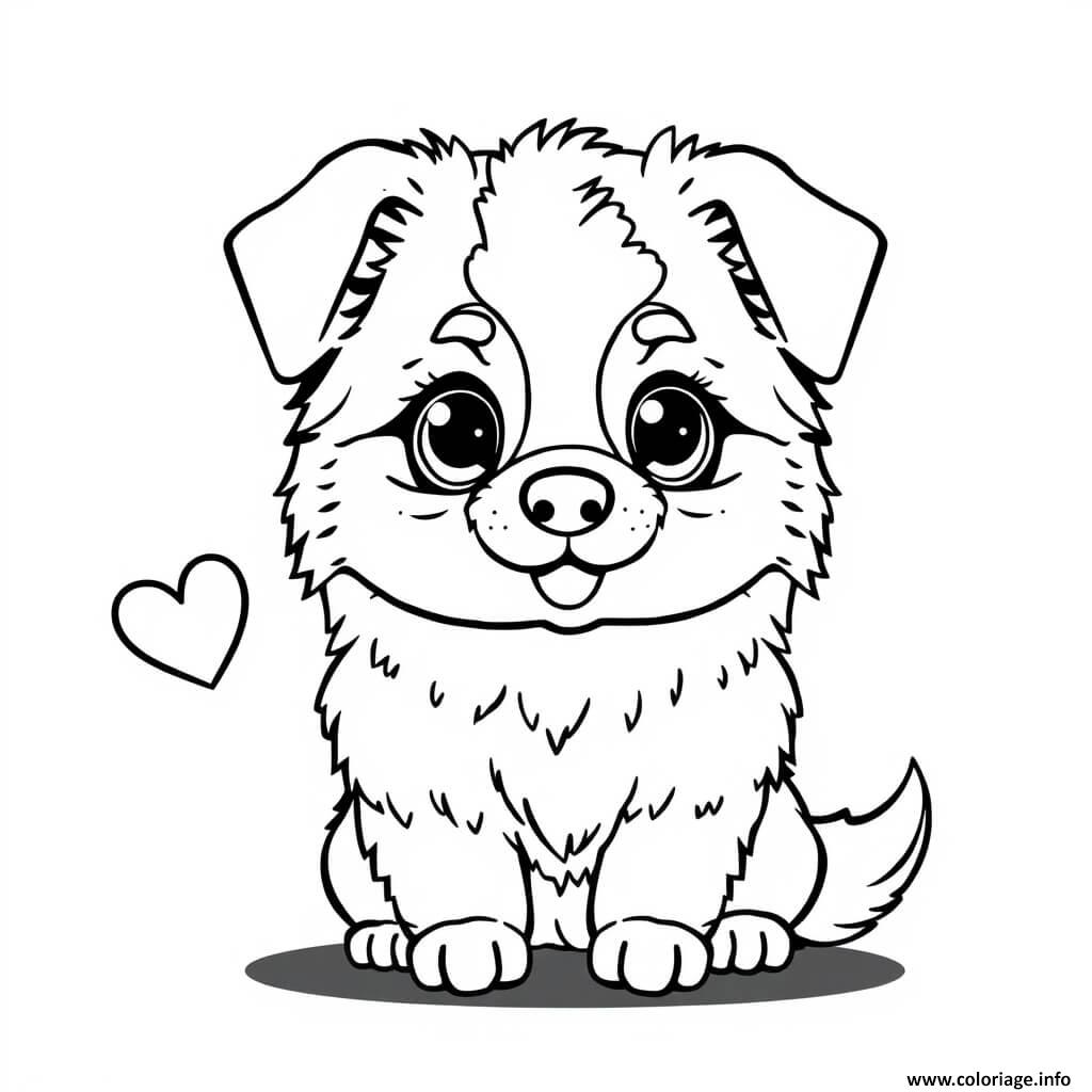 Dessin chien facile Berger australien 1 Coloriage Gratuit à Imprimer