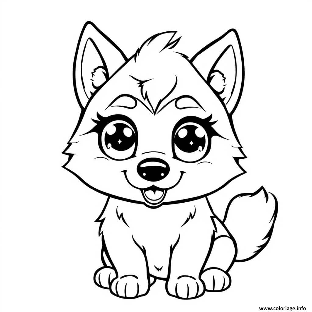 Dessin chien facile Husky de Siberie 5 Coloriage Gratuit à Imprimer