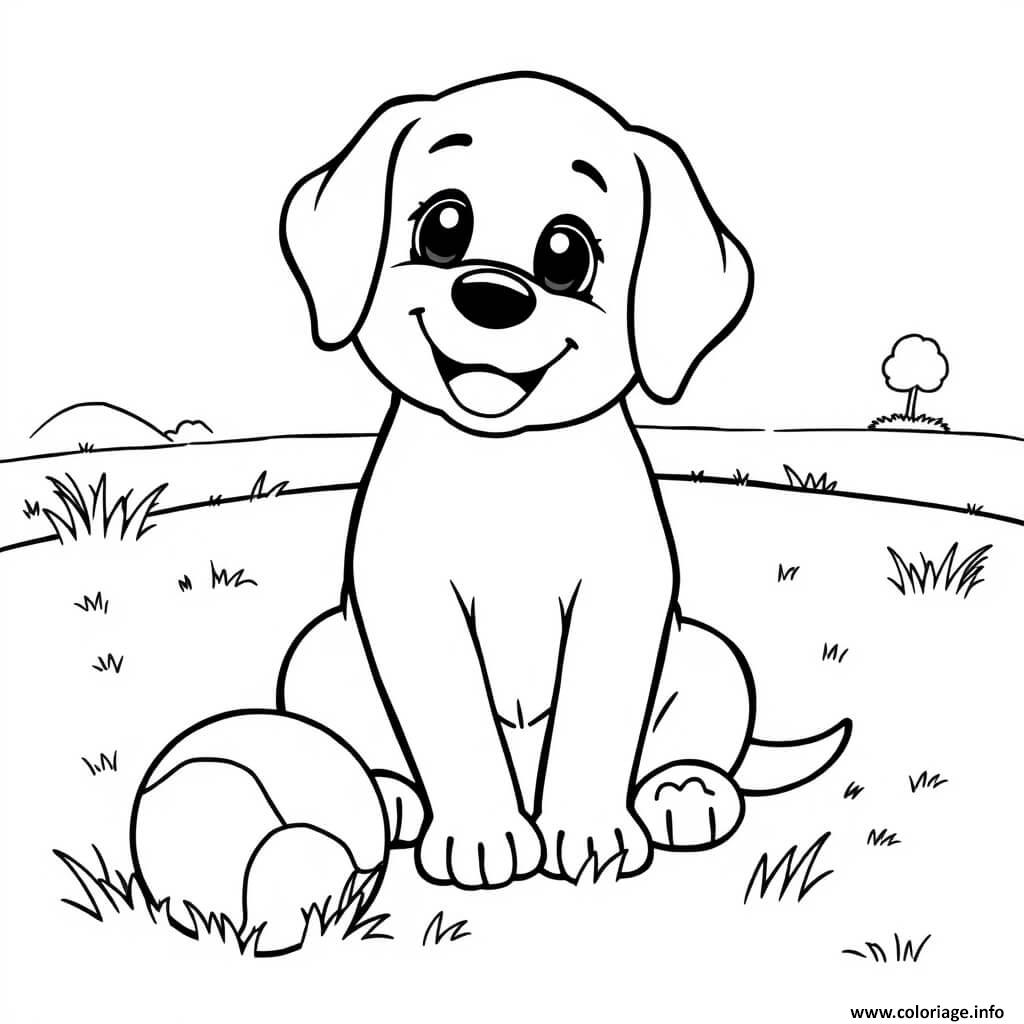 Dessin chien labrador facile Coloriage Gratuit à Imprimer