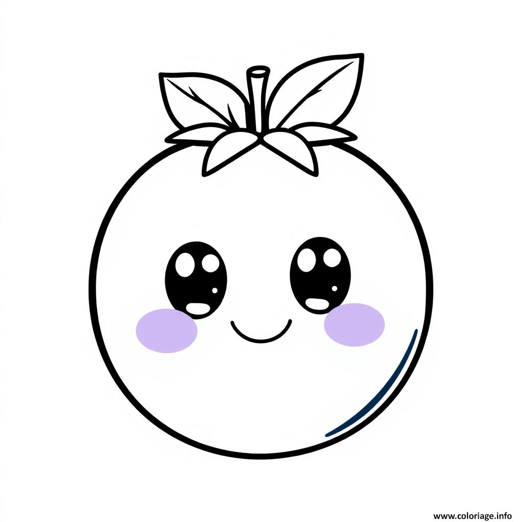 Dessin bleuet fruit kawaii Coloriage Gratuit à Imprimer