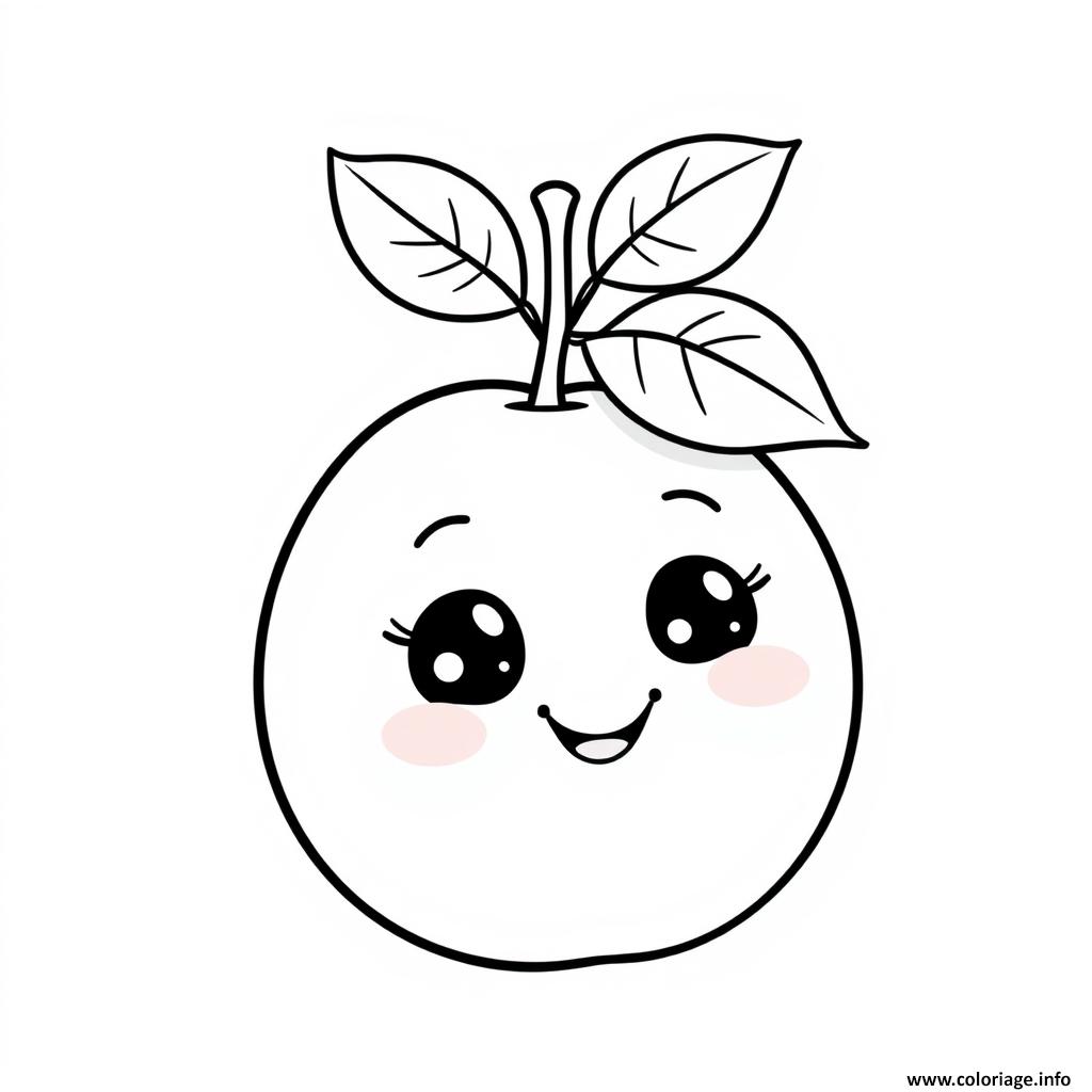 Dessin Plum fruit kawaii Coloriage Gratuit à Imprimer