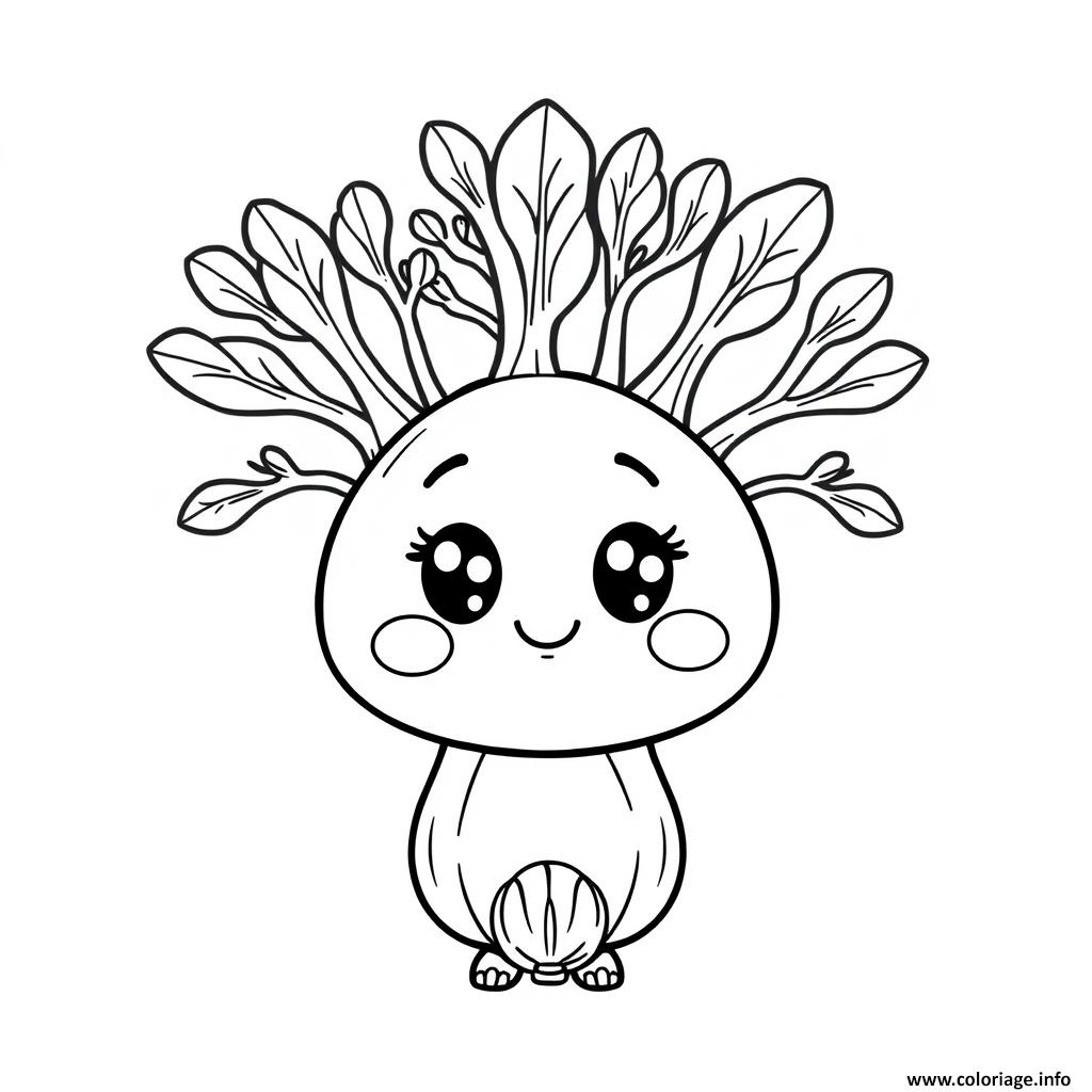 Dessin Fenouil simple legumes kawaii Coloriage Gratuit à Imprimer