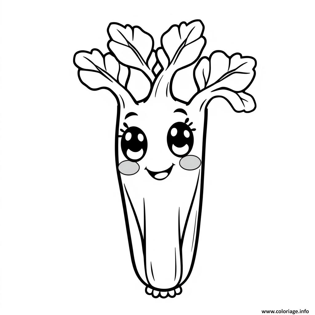 Dessin celeri facile legumes kawaii Coloriage Gratuit à Imprimer