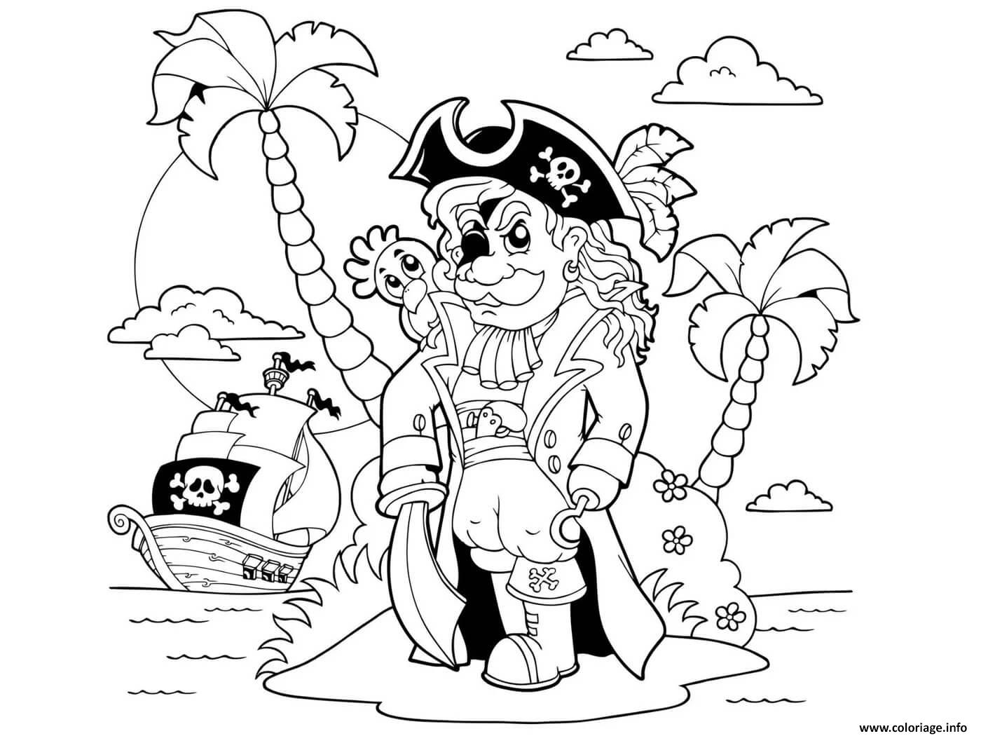 Dessin le pirate des caraibes Coloriage Gratuit à Imprimer