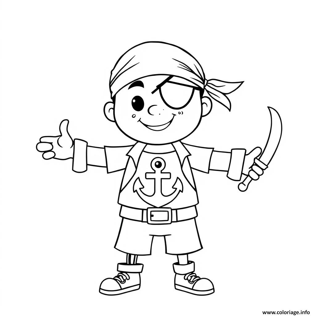 Dessin pirate maternelle pour enfants Coloriage Gratuit à Imprimer