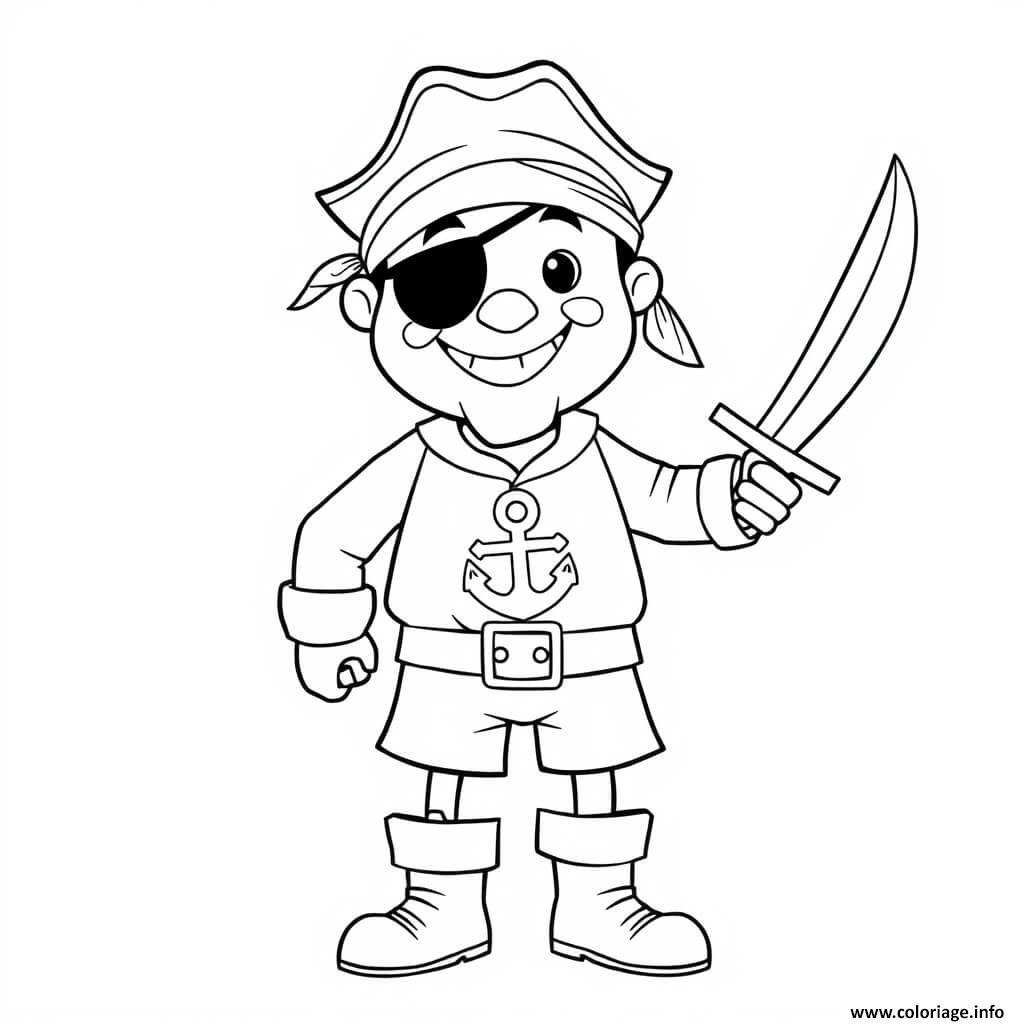 Dessin pirate garcon maternelle Coloriage Gratuit à Imprimer