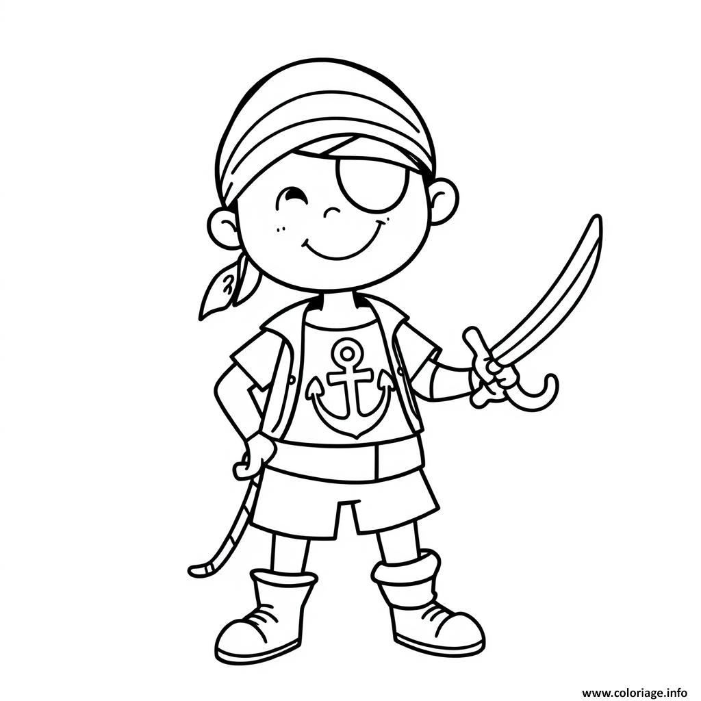 Dessin pirate simple Coloriage Gratuit à Imprimer