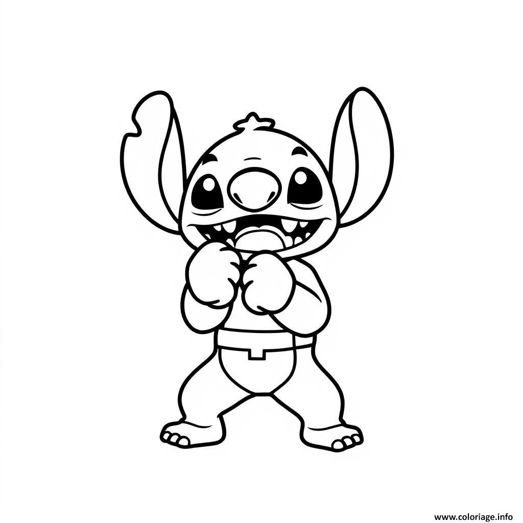 Dessin stitch esquisse contours facile Coloriage Gratuit à Imprimer