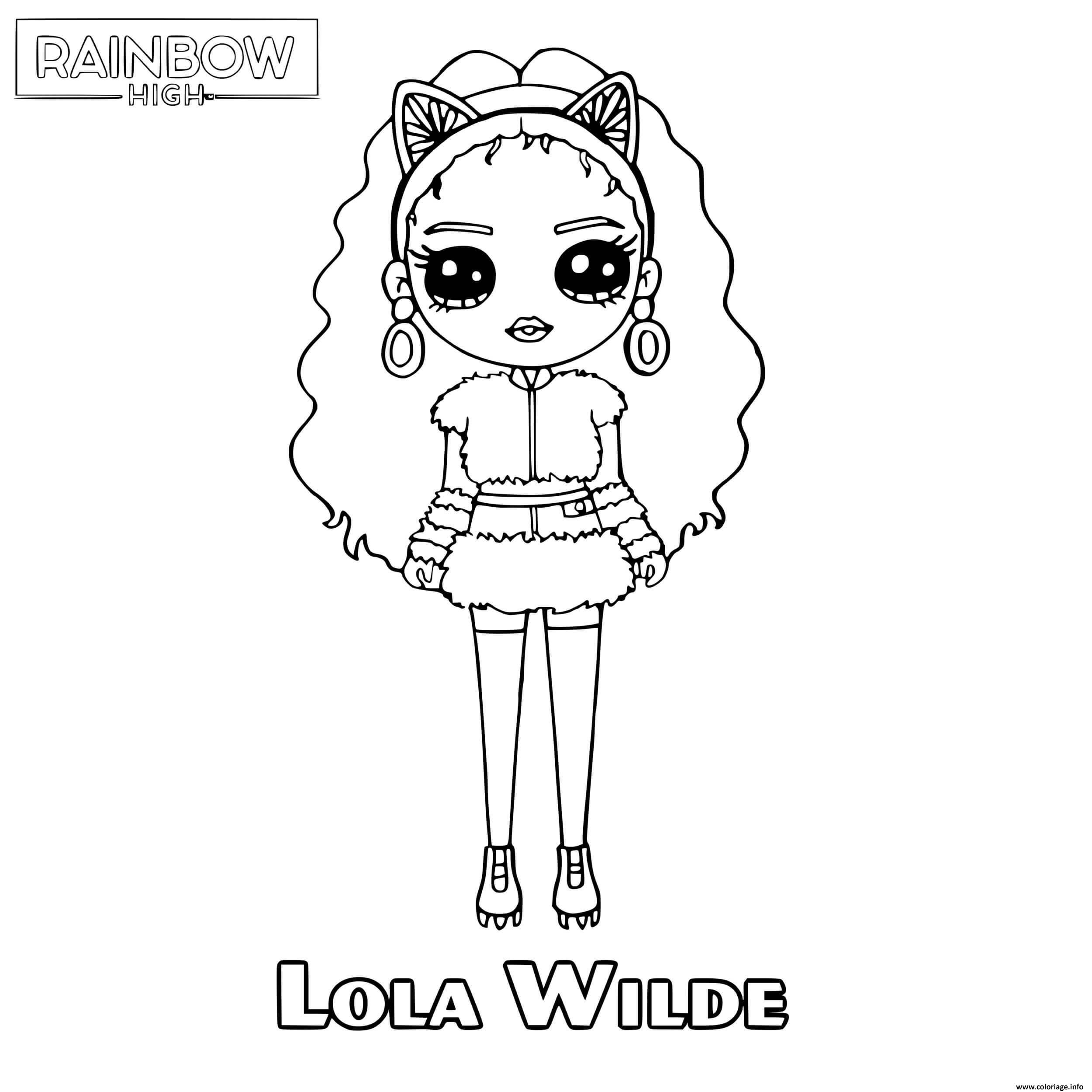 Dessin lola wilde en tenue hivernale rainbow high Coloriage Gratuit à Imprimer