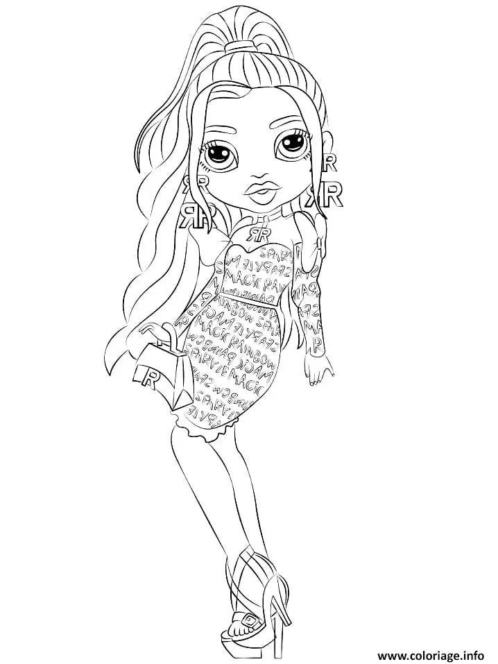 Dessin doll ruby anderson in stylish outfit Coloriage Gratuit à Imprimer